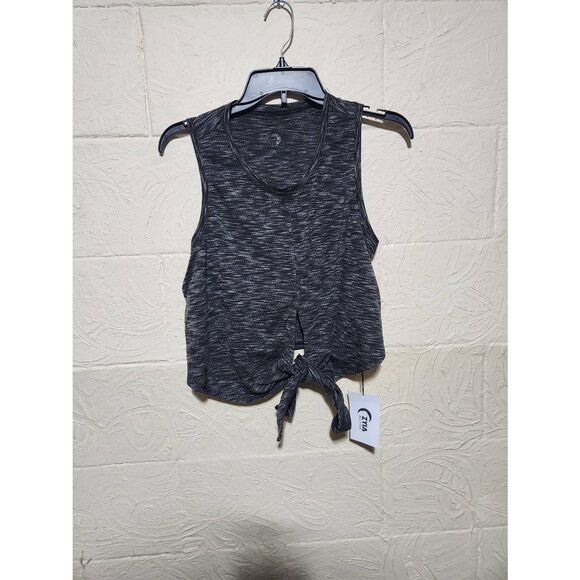 NWT Zyia Active Infinity Tank Top Women's M Black Jacquard Tie Multi Ways to Wea - Picture 1 of 3